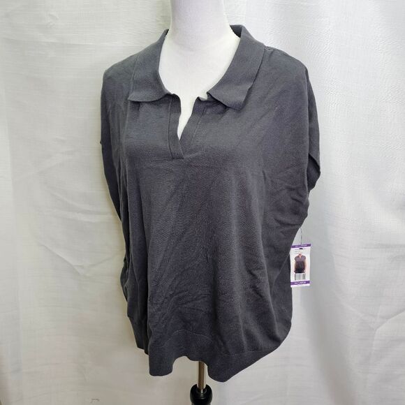 DKNY Gray Sleeveless Collared Sweater Size XXL - Picture 5 of 15